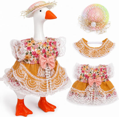 7inch Desk Goose Outfits, Desktop Goose Clothes with Sunglasses & Necklaces, Plush Hoodie Set for Magnetic Goose Statue - Image 12