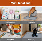19" x 12" Extra Thick Silicone Mat Waterproof with Raised Edge, Gray - Image 7