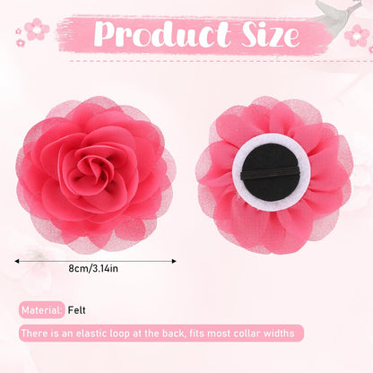 Close-up view of the elastic loop backing on the InnoHHustle multicolor pet flower collar attachment.