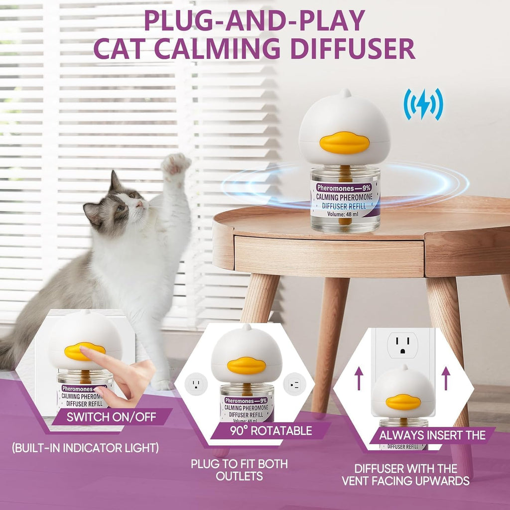 A happy family with a relaxed kitten illustrating the safety of the product for humans and pets.