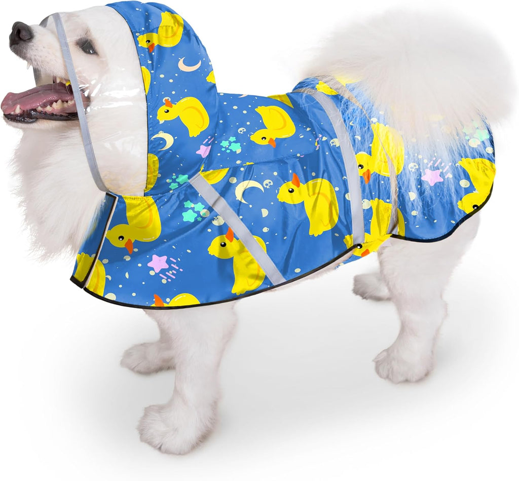 Dog Raincoat, Adjustable Rain Jacket with Hooded Double Layer for Large Medium Small Dogs Puppies, Lightweight Waterproof Rain Coat Poncho with Reflective Stripe Duck Pink,S - Image 15