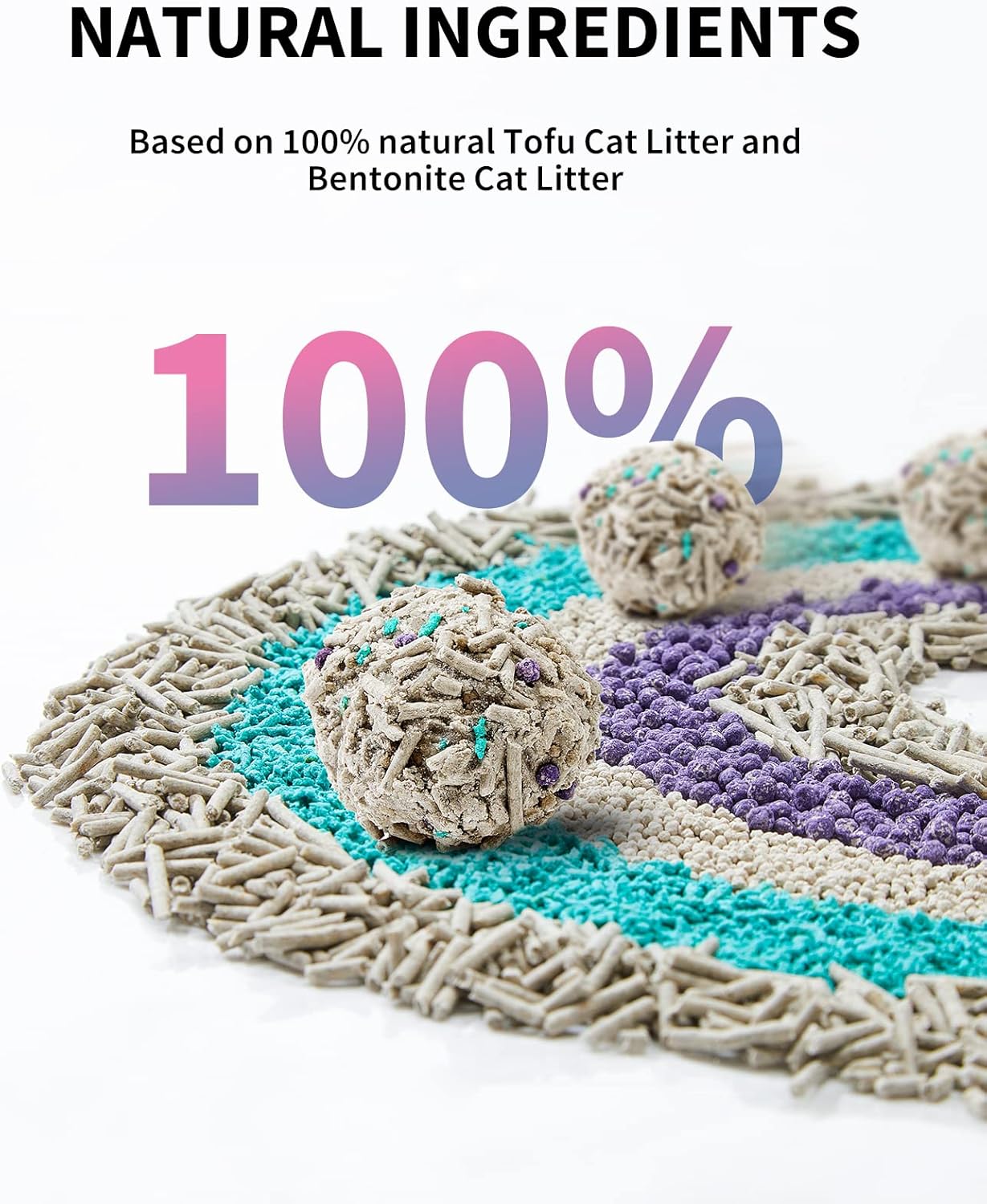Two bags of Petkit mixed cat litter stacked