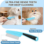 Fine-toothed metal flea comb for grooming