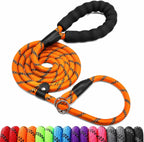 Reflective Slip Lead Dog Leash, Heavy Duty Dog Training Leash with Adjustable Stopper, Durable Nylon Rope Lead for Walking, Obedience Training & Behavior Correction, Small Medium Large Dogs (5FT, BK) - Image 9