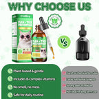 Premium liquid supplement for feline seasonal pest comfort back label