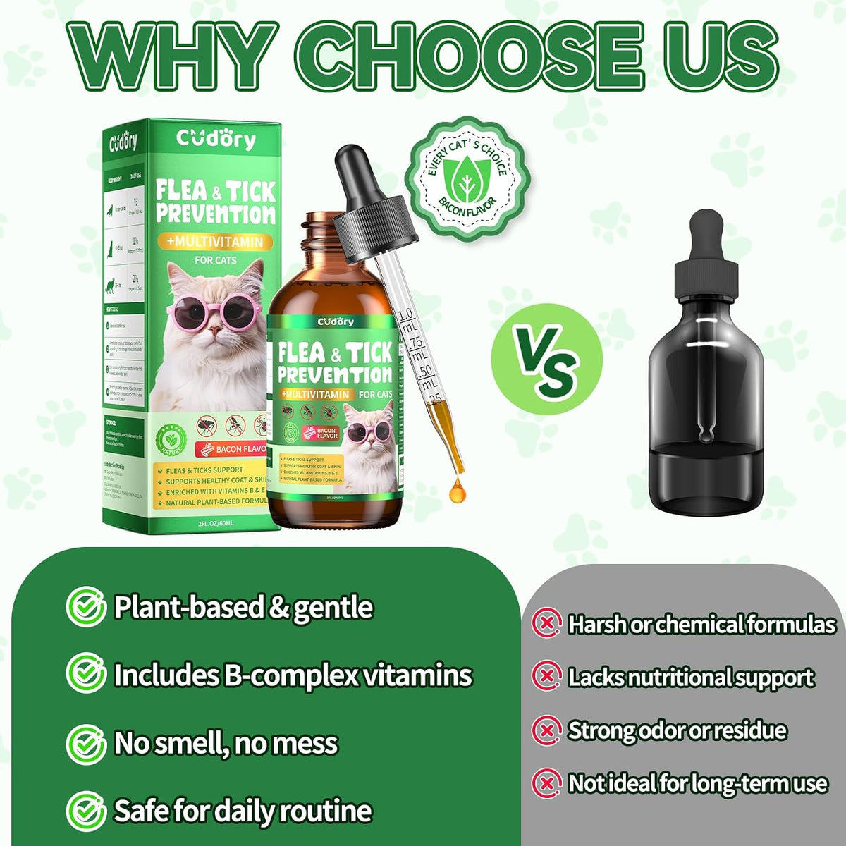 Premium liquid supplement for feline seasonal pest comfort back label
