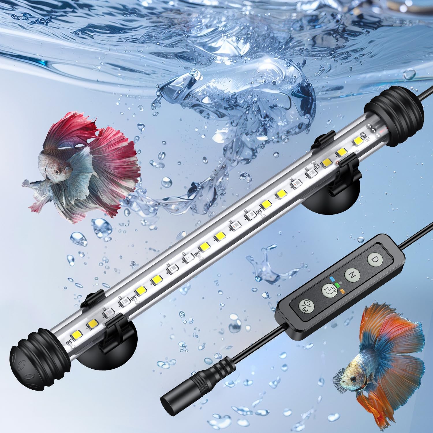 Pawfly 1.8 W Aquarium LED Light 7.5 Inch Underwater Fish Tank Light with Timer Auto On/Off Fish Tank Background Lights with 8 Lighting Modes Submersible Multi-Colored Tube Lights for Decoration - Image 8