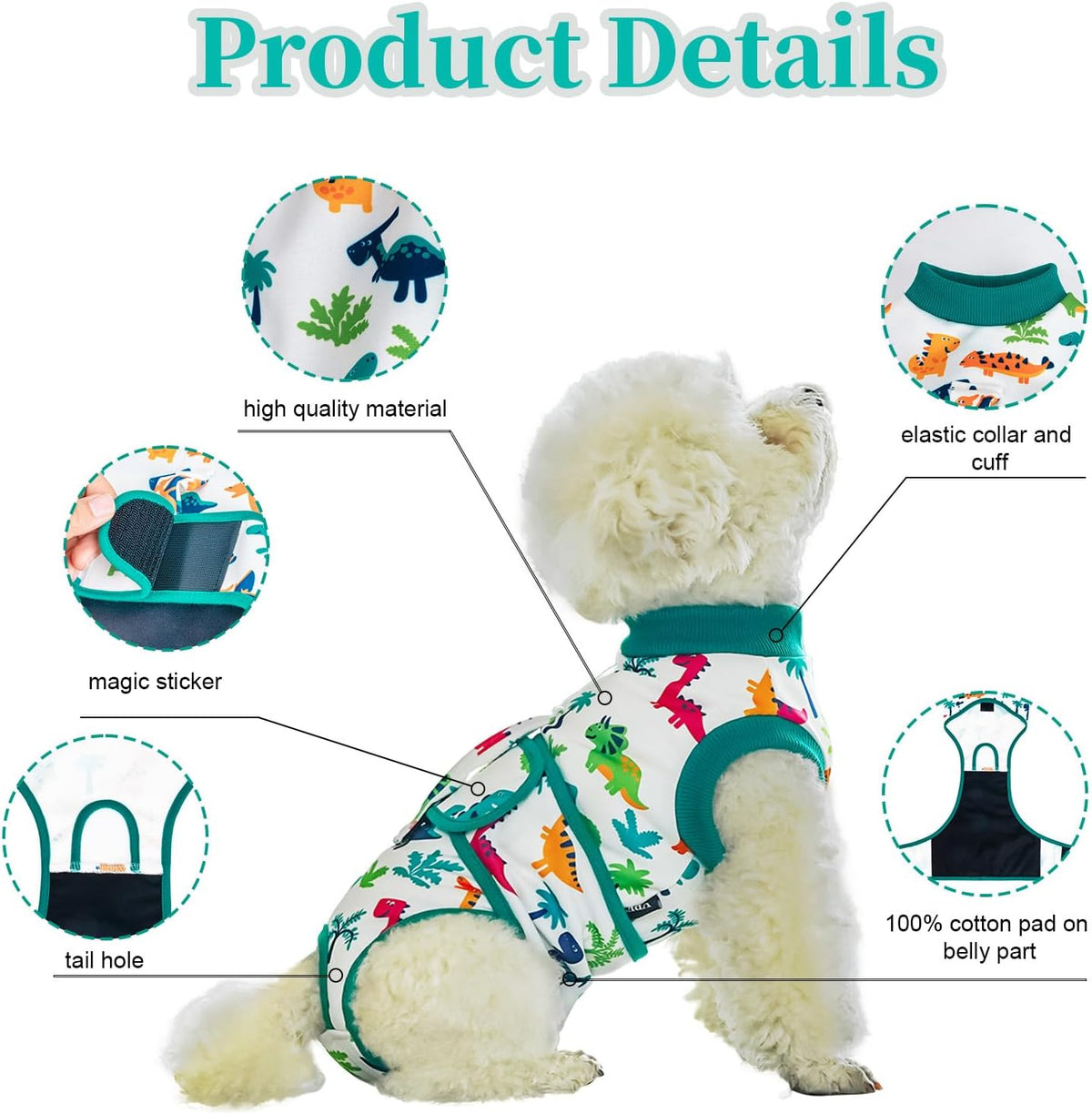 V.PET.B.R surgical shirt rolled up securely for hassle free pet bathroom breaks