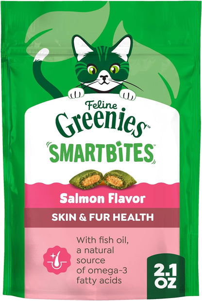 Greenies Cat Treats, Feline Smartbites, Skin & Fur Health, Crunchy and Soft Cat Treats, Salmon Flavor, 4.6 oz. Pack - Image 13
