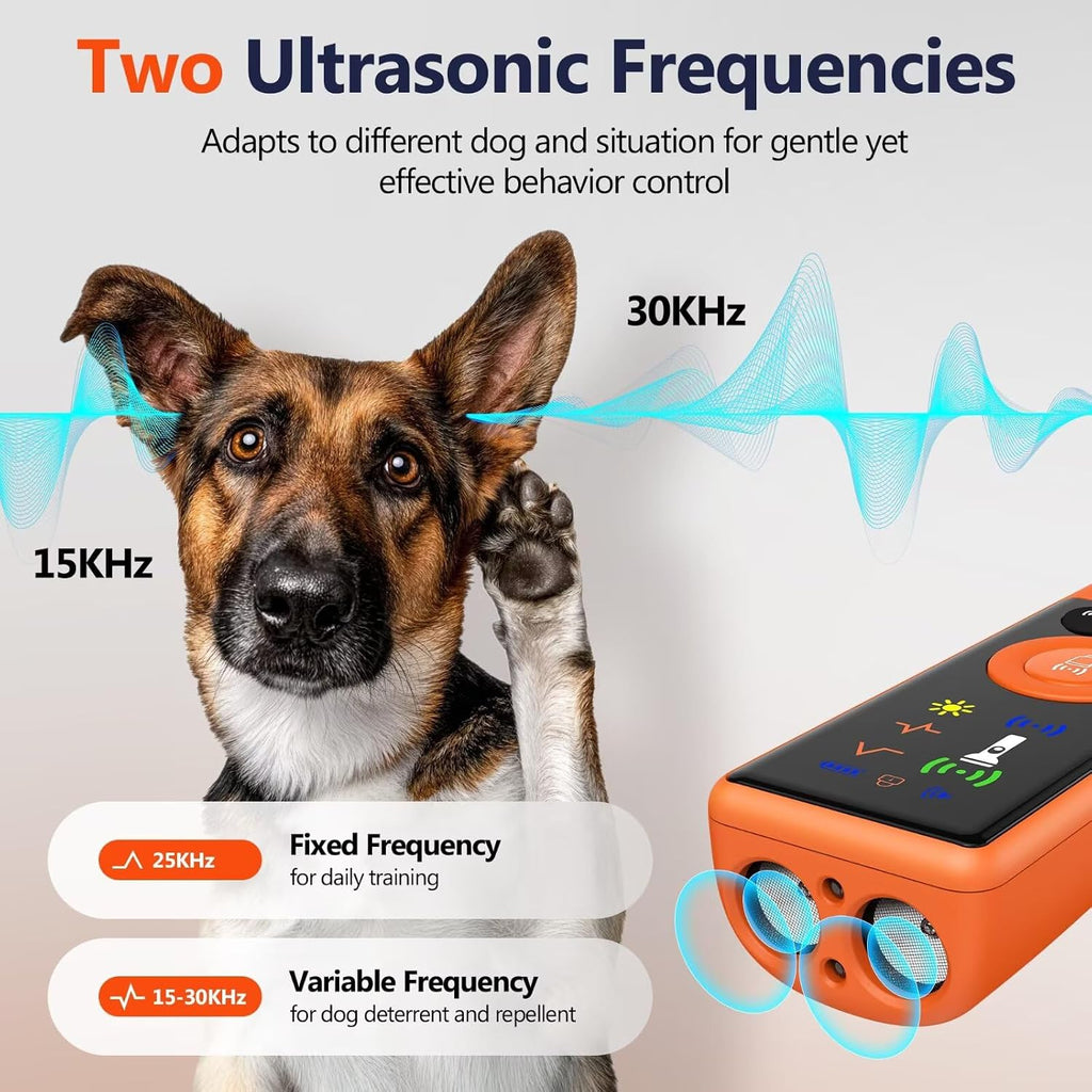 Side view of portable Ralyuni ultrasonic anti-barking controller