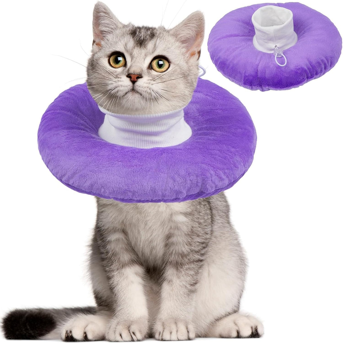 Cat Cone Collar Soft, Adjustable & Lightweight Kitten Elizabethan e Collar to Stop Licking After Surgery, Ideal for Wound Recovery, Durable & Machine Washable, Blue Small - Image 15