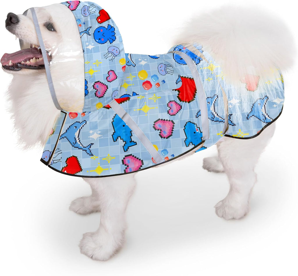 Dog Raincoat, Adjustable Rain Jacket with Hooded Double Layer for Large Medium Small Dogs Puppies, Lightweight Waterproof Rain Coat Poncho with Reflective Stripe Duck Pink,S - Image 10