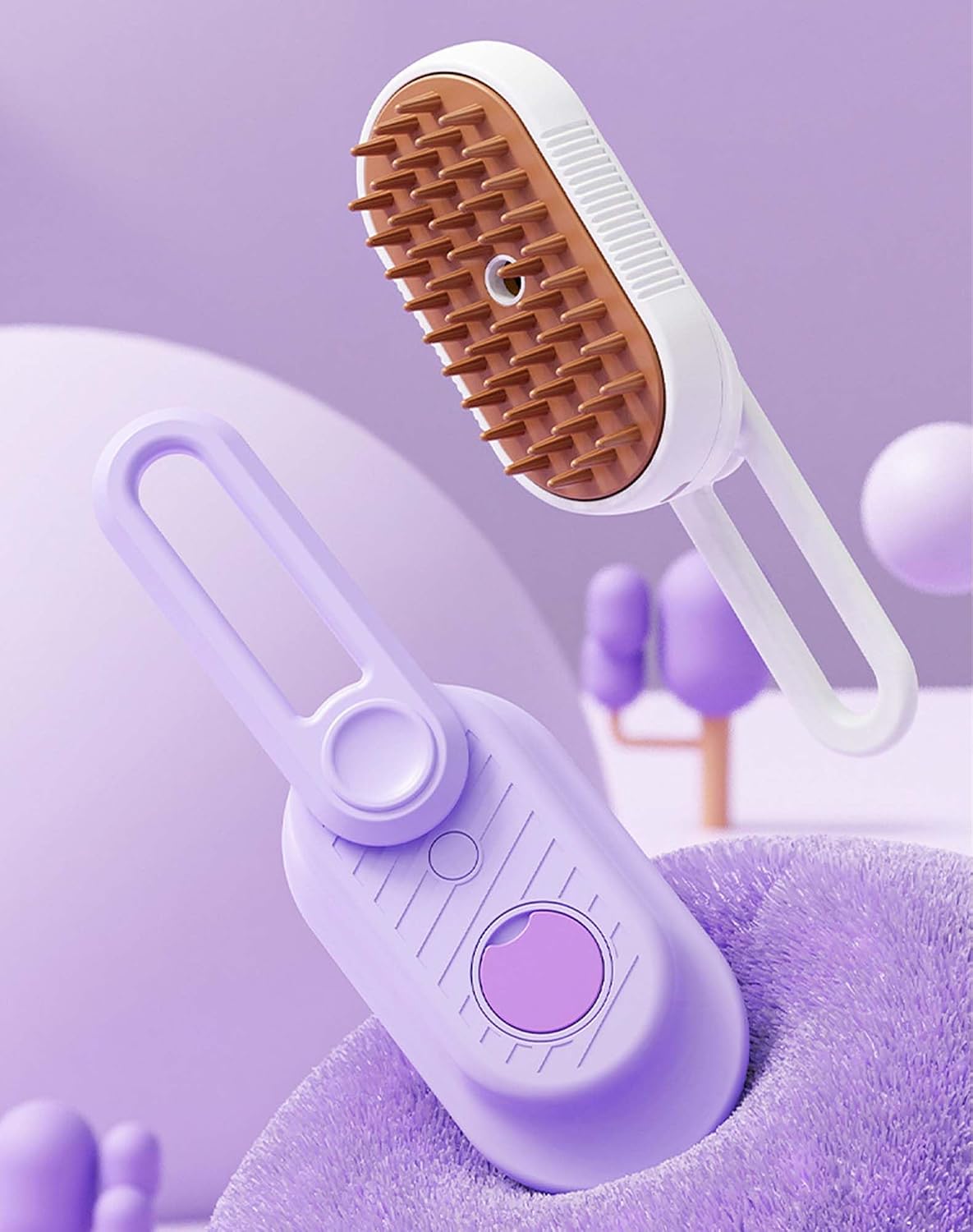 Cat Steam Brush for Shedding and Indoor Cats - Water Spray Mist Massaging Pet Hair Removal Tool - Suitable for Dogs and Rabbits - Image 9