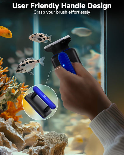AQQA magnetic glass cleaner ergonomic handle close up view for comfortable grip