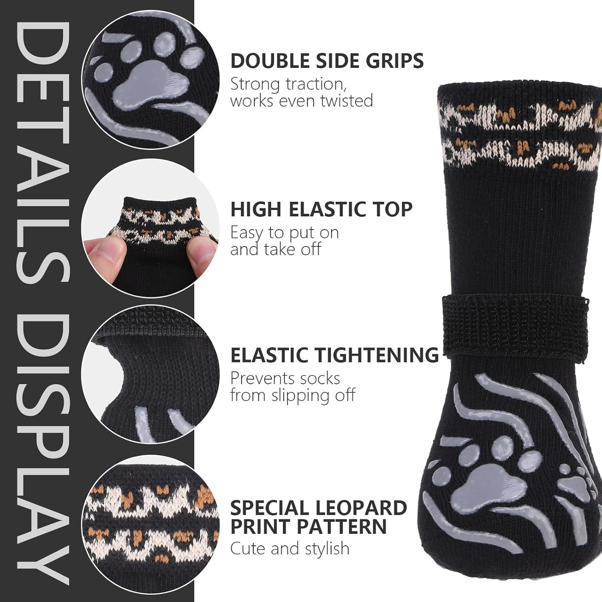 Dog walking comfortably outside wearing protective grippy booties