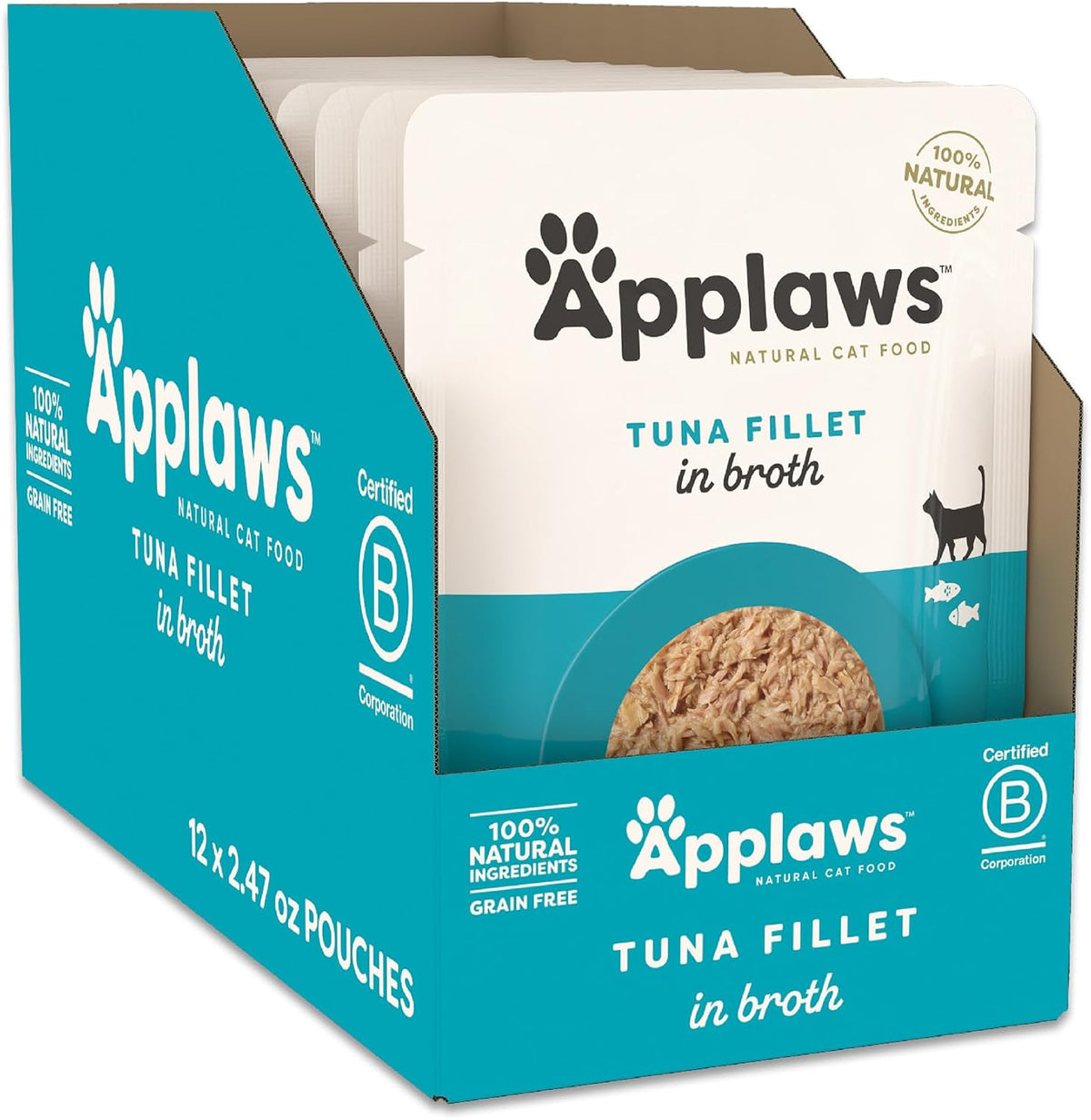 Applaws Natural Wet Cat Food in Broth, Limited and Natural Ingredients, High Protein with No Artificial Additives, Fish Variety Selection in Broth (12 x 2.47oz Pouches) - Image 12