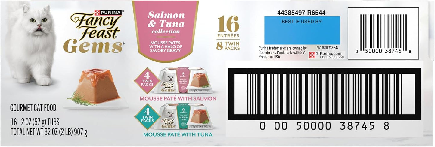 Fancy Feast Gems Pate Cat Food Mousse Salmon or Tuna and a Halo of Savory Gravy Wet Cat Food Variety Pack - (1) 8 ct. Boxes - 8 ct. Box - Image 9