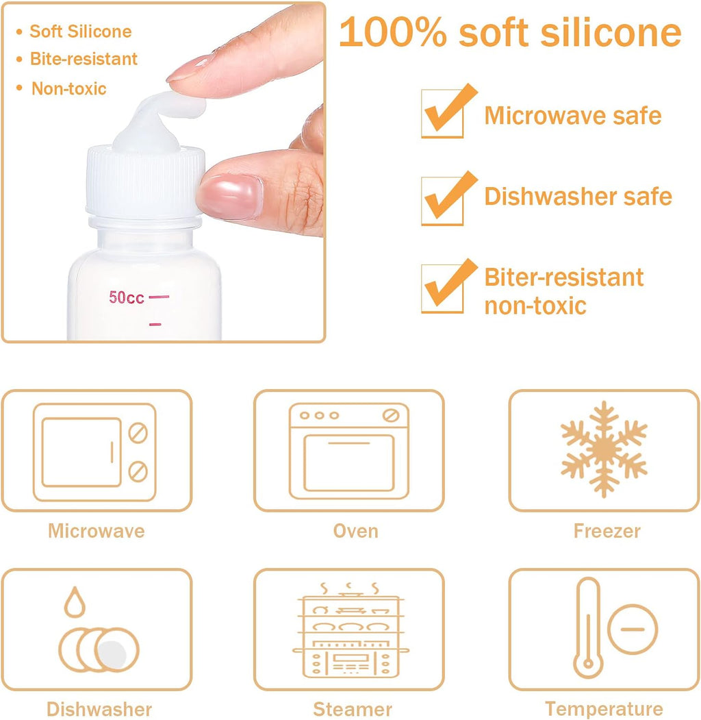 Sadnyy puppy milk bottle kit with cleaning brushes flat lay view