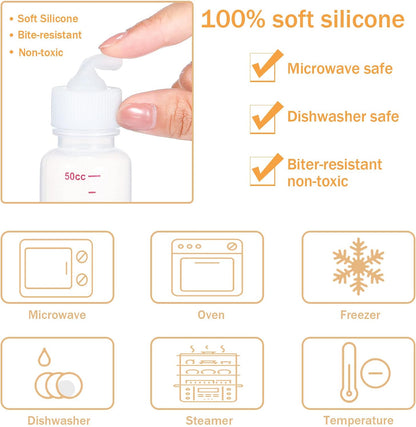Sadnyy puppy milk bottle kit with cleaning brushes flat lay view