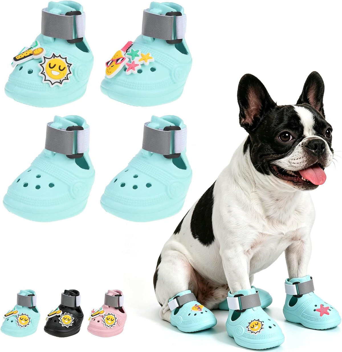 Kooltail dog crocs sandals green front view