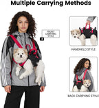 Owner using Wakytu dog sling on a hiking trail