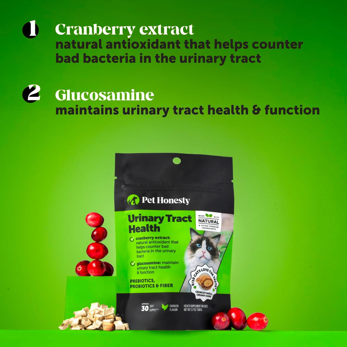 Pet Honesty urinary support chews nutritional label details