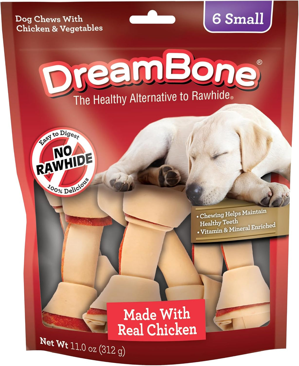 DreamBone Vegetable & Chicken Dog Chews, Rawhide Free, Small, 10-Count - Image 10