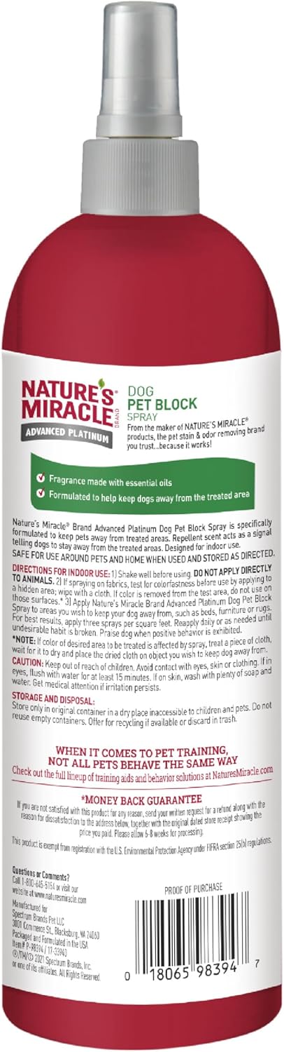Natures Miracle pet training spray 16 fluid ounce bottle