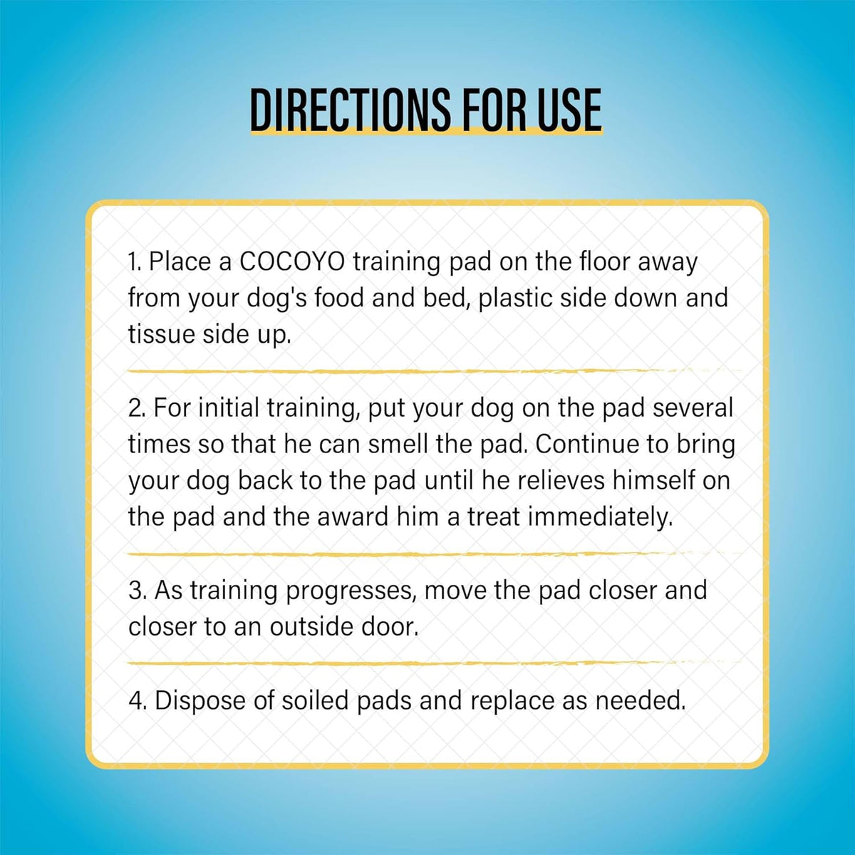 Pet parent placing a fresh COCOYO disposable pee pad on hardwood flooring.