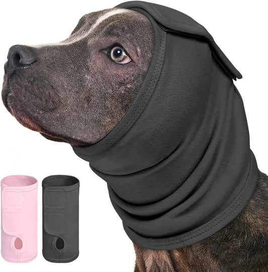 AOFITEE dog calming hoodie grey x-large front view on an anxious dog