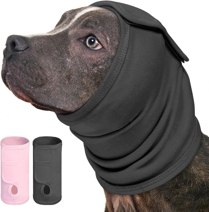 AOFITEE dog calming hoodie grey x-large front view on an anxious dog