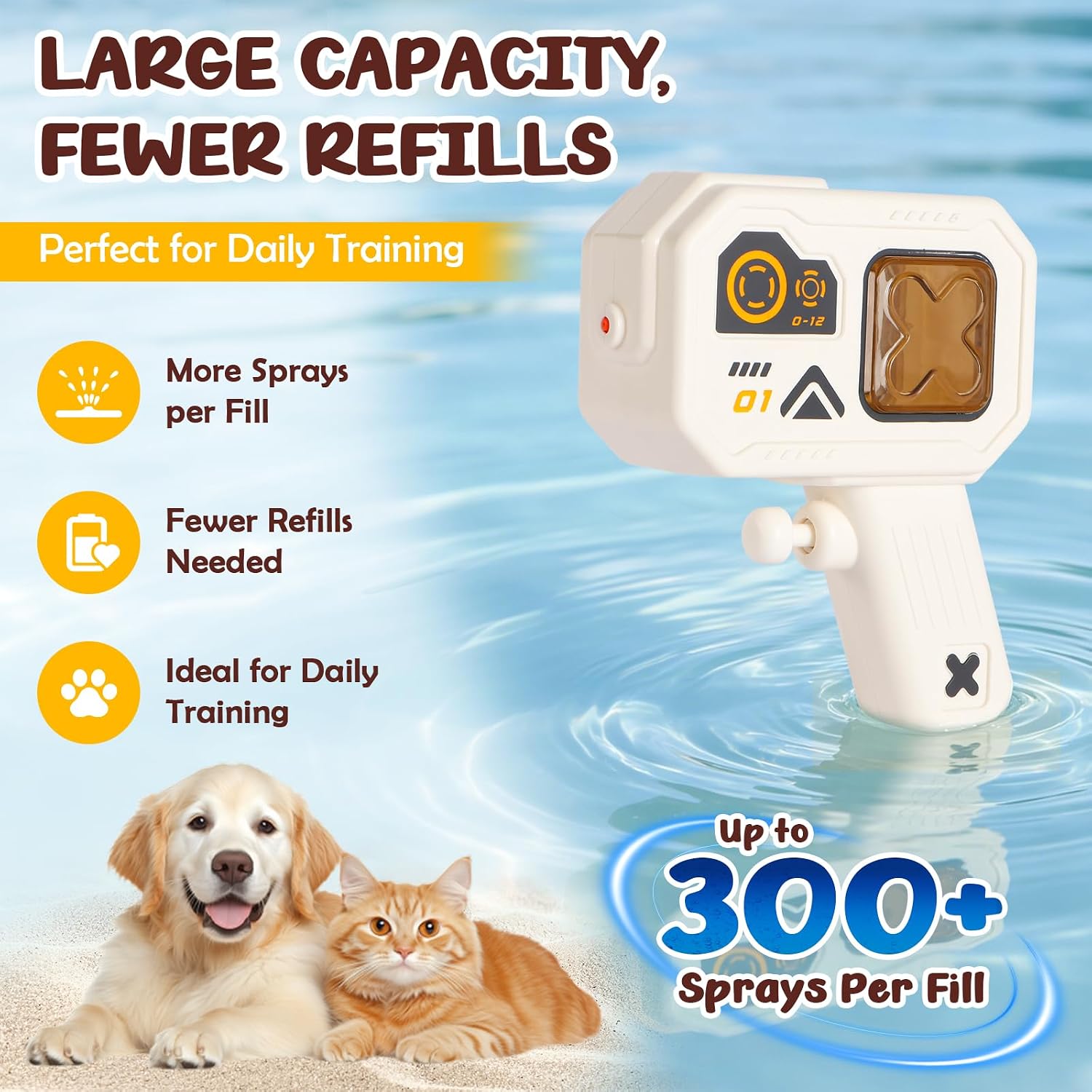 Side profile of Carivozen pet training water gun
