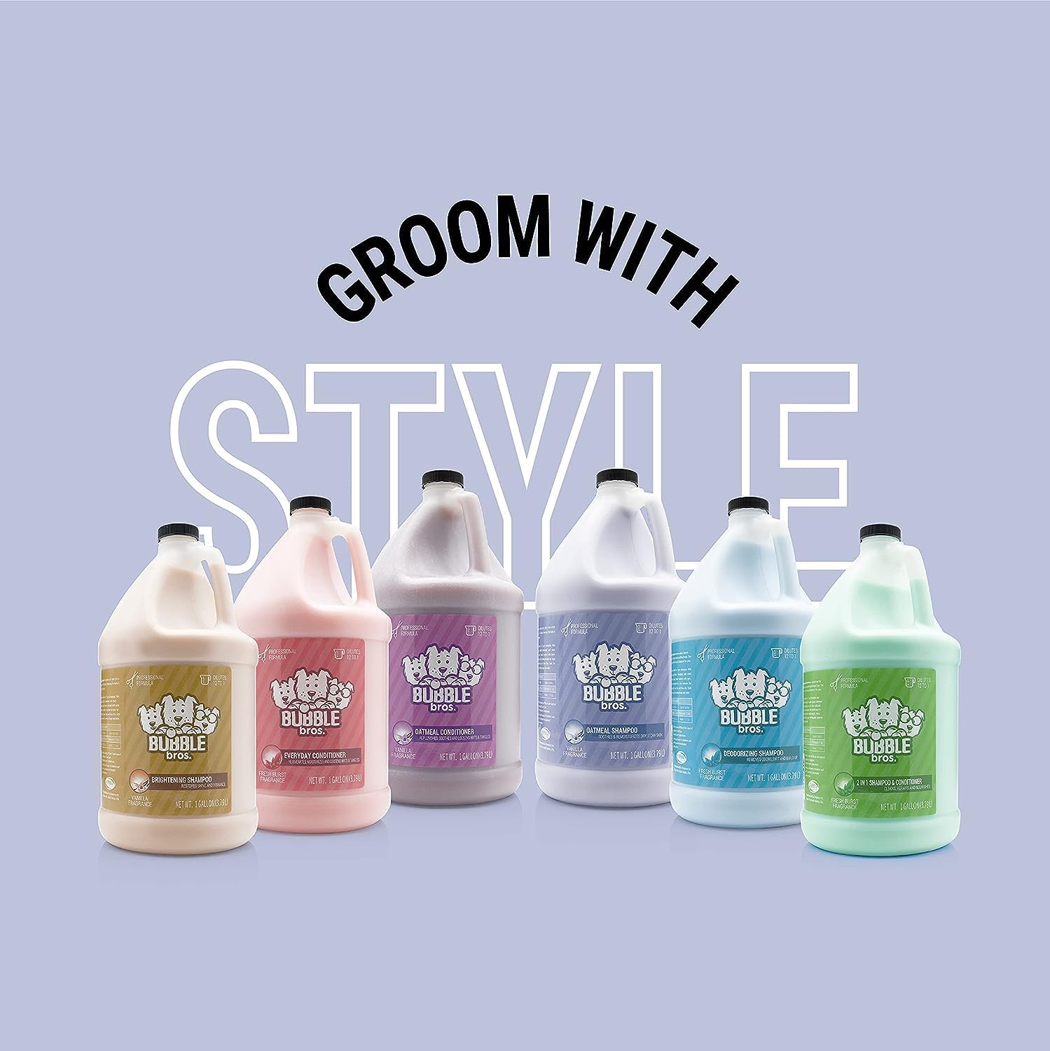 Soap free pH balanced bulk size dog shampoo for professional salons and pet parents