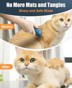 Quiet cat grooming clipper kit with guard combs and accessories