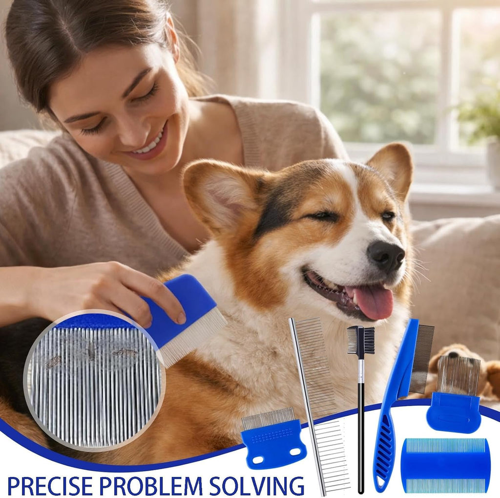 Fernfern double sided pet flea and lice removal comb for dogs and cats