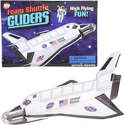 ArtCreativity HAPPY DEALS Space Shuttle Gliders 24 pack front view showcasing assembled foam flying toys.