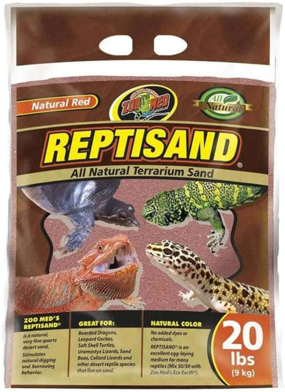 Zoo Med ReptiSand Natural Red 20 pound bag front view