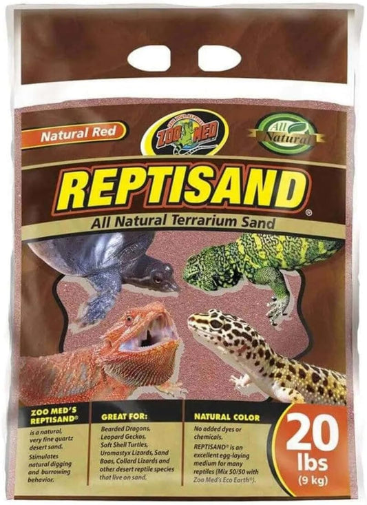 Zoo Med ReptiSand Natural Red 20 pound bag front view