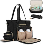 BAFASO wearable breast pump bag front view in black nylon fabric showing professional exterior design.