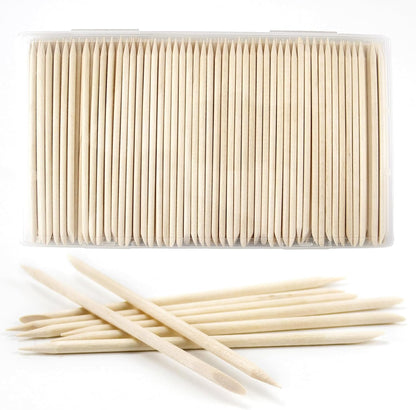 Bcowos 180 pieces orange sticks for nails in storage case