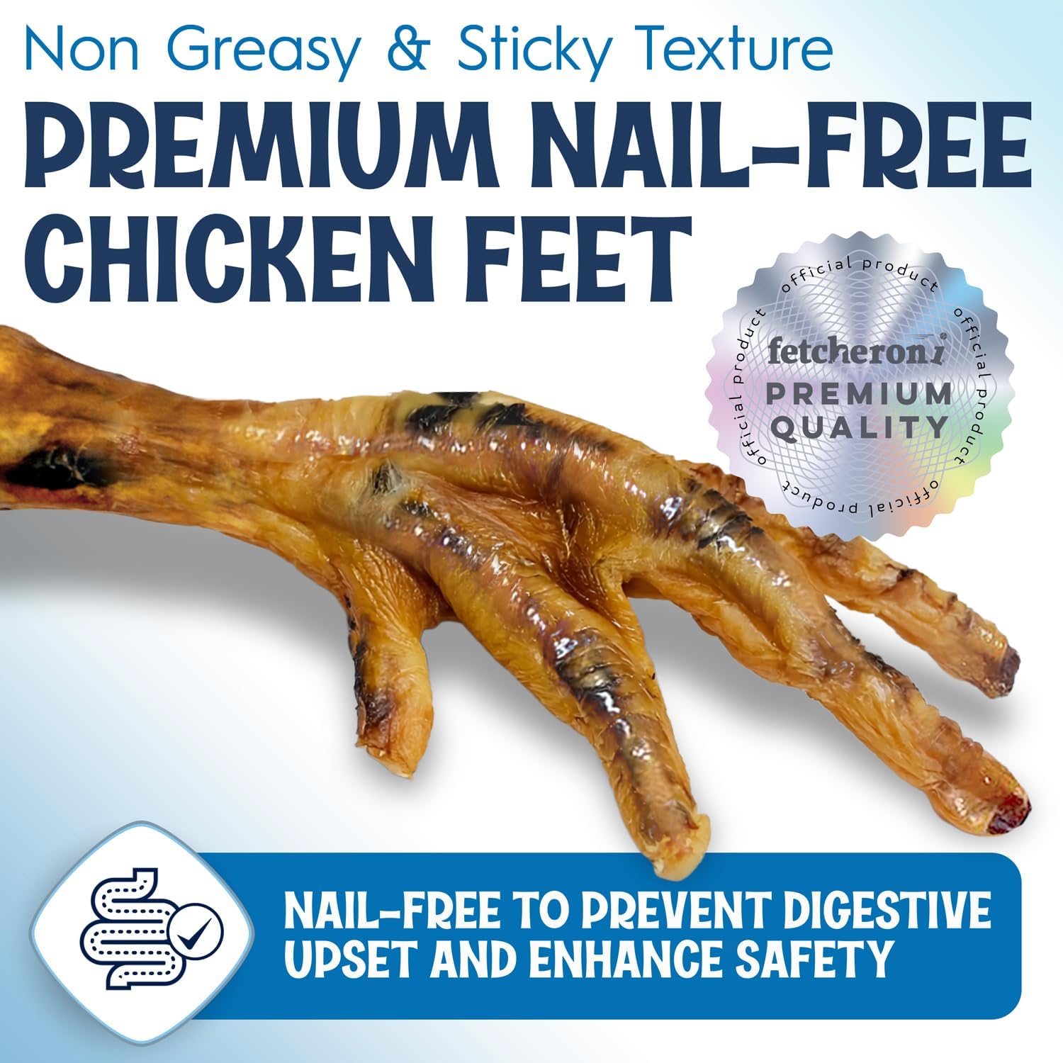 Premium nail free dehydrated chicken feet treats for canine dental health