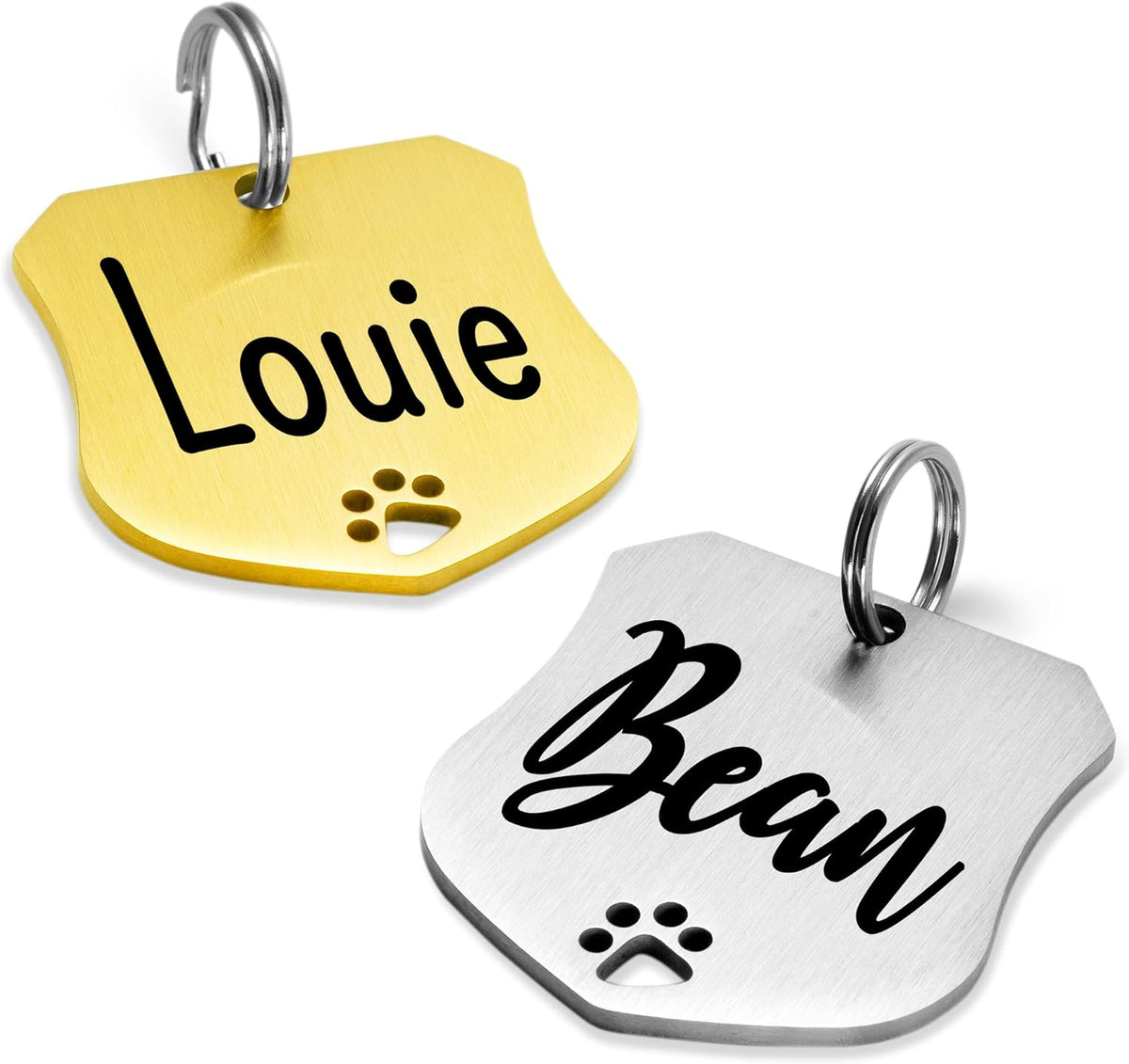 Ultra Joys Dog Tags Personalized for Pets - Hollow Paw Custom Pet ID Tag - Engraved Dog Tag for Small, Large Dogs - Large Bone in Black - Image 12