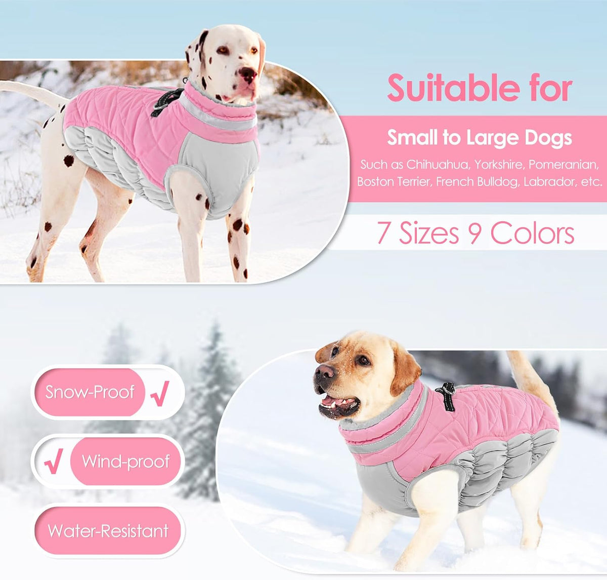 Adjustable elastic cord feature on Aofitee winter dog jacket