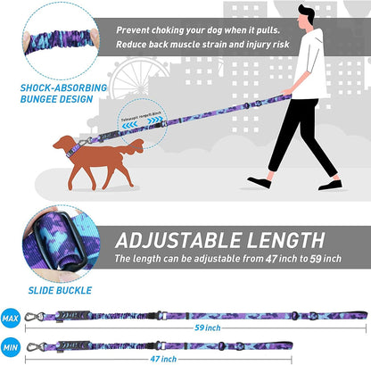Hotsky tactical leash showing the accessory D ring with attached poop bag holder