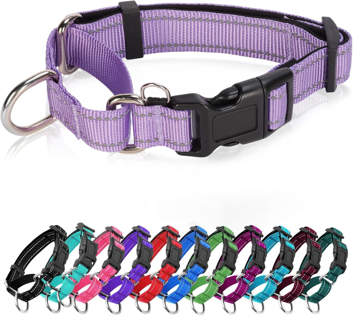 Reflective Martingale Dog Collars. Dog Collar with Quick Release Buckle. Adjustable Soft Padded Breathable Nylon Pet Collar Suitable for Puppies for Small Medium Large Dogs. - Image 14