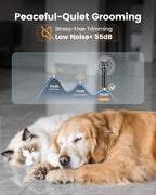 Small pet paw trimmer attachment head designed for precise trimming between sensitive paw pads.