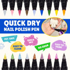 Pet safe dog nail polish pens with included nail file