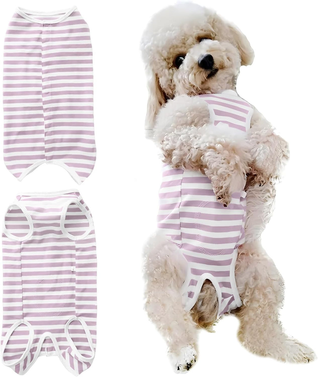 Dog's Recovery Suit Post Surgery Shirt for Puppy, Small Dog Surgical Recovery Suit for Female Male Dogs, Dog Onesie Protect Surgical Wound(Pink White Stripe-m) - Image 10