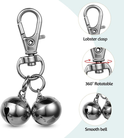 Salbsever training bells for dogs and cats attached securely to a standard pet collar.