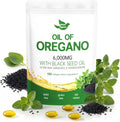 Oil of Oregano with Black Seed Oil, 180 Count Oregano Oil Capsules with 4X Strength of Carvacrol and Thymoquinone, Non-GMO, Natural Herbal Health Supplement - Image 1